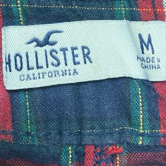Hollister Multicolor Plaid Checkered Straight Leg High Waist Trousers Pants M - Picture 4 of 5